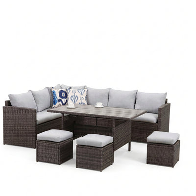 7 Piece Patio Furniture Set, Patio Sectional for All Weather