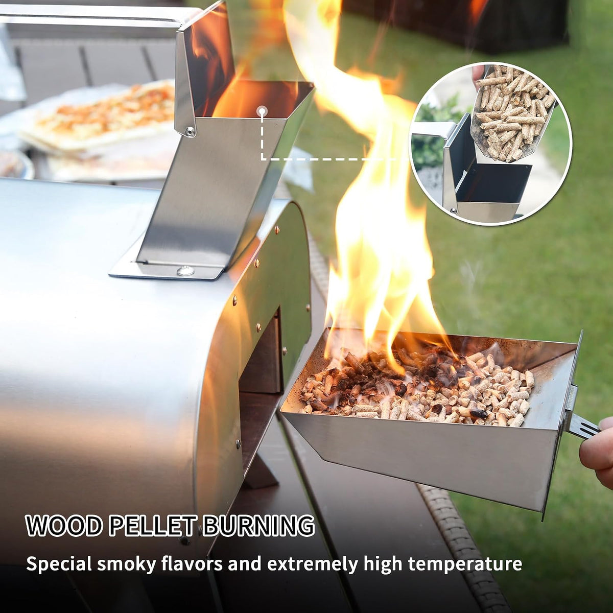 12" Outdoor Pizza Oven, 1110°F, Wood Pellet, Gas & Electric