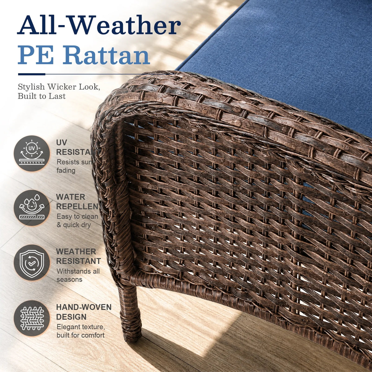 5PCS Patio Furniture Sets with Fire Pit, Brown Wicker Outdoor Patio Furniture Set with Couch, Outdoor Swivel Chair, and 43" Propane Firepit Table for Porch, Deck, Backyard