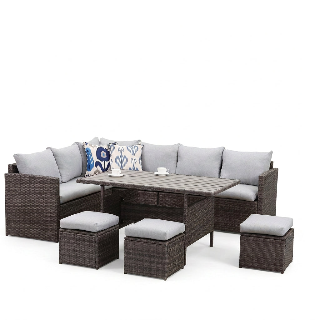 7 Piece Patio Furniture Set, Patio Sectional for All Weather