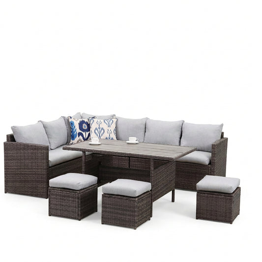 7 Piece Patio Furniture Set, Patio Sectional for All Weather
