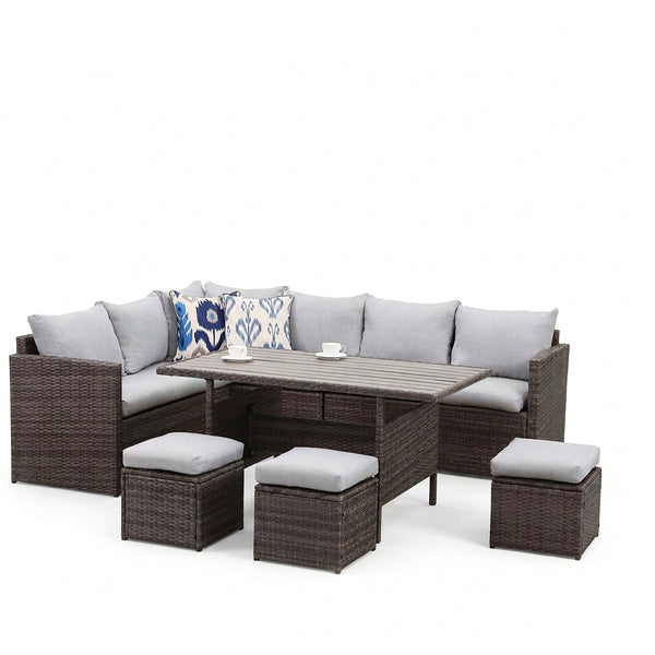 7 Piece Patio Furniture Set, Patio Sectional for All Weather