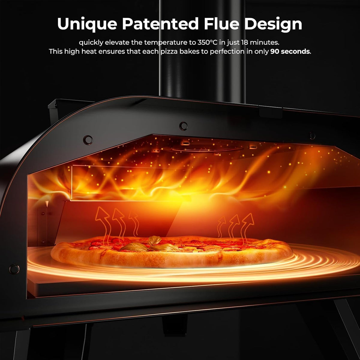 12" Outdoor Pizza Oven, 1110°F, Wood Pellet, Gas & Electric