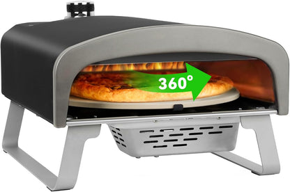13" Propane Gas Pizza Oven with Automatic Rotating Stone, PS102