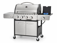 Propane Gas BBQ Grills with Side Burner,4 Burner,Silver